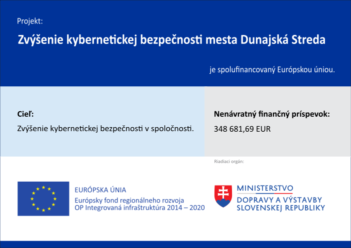 Plagát - Zvýšenie kybernetickej bezpečnosti mesta Dunajská Streda