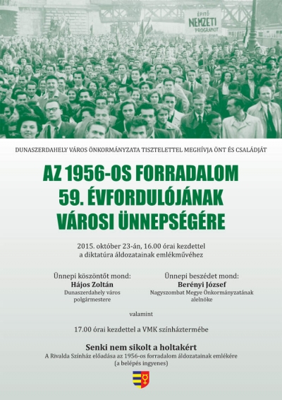 Az 1956-os forradalom 59. évfordulójának városi ünnepsége