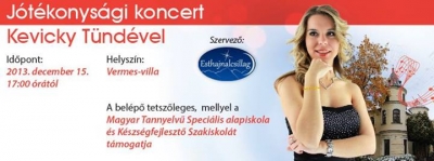 Charitatívny koncert – Tünde Keviczky - Miesto konania: Vermesova vila Charitatívny koncert – Tünde Keviczky - Miesto konania: Vermesova vila
